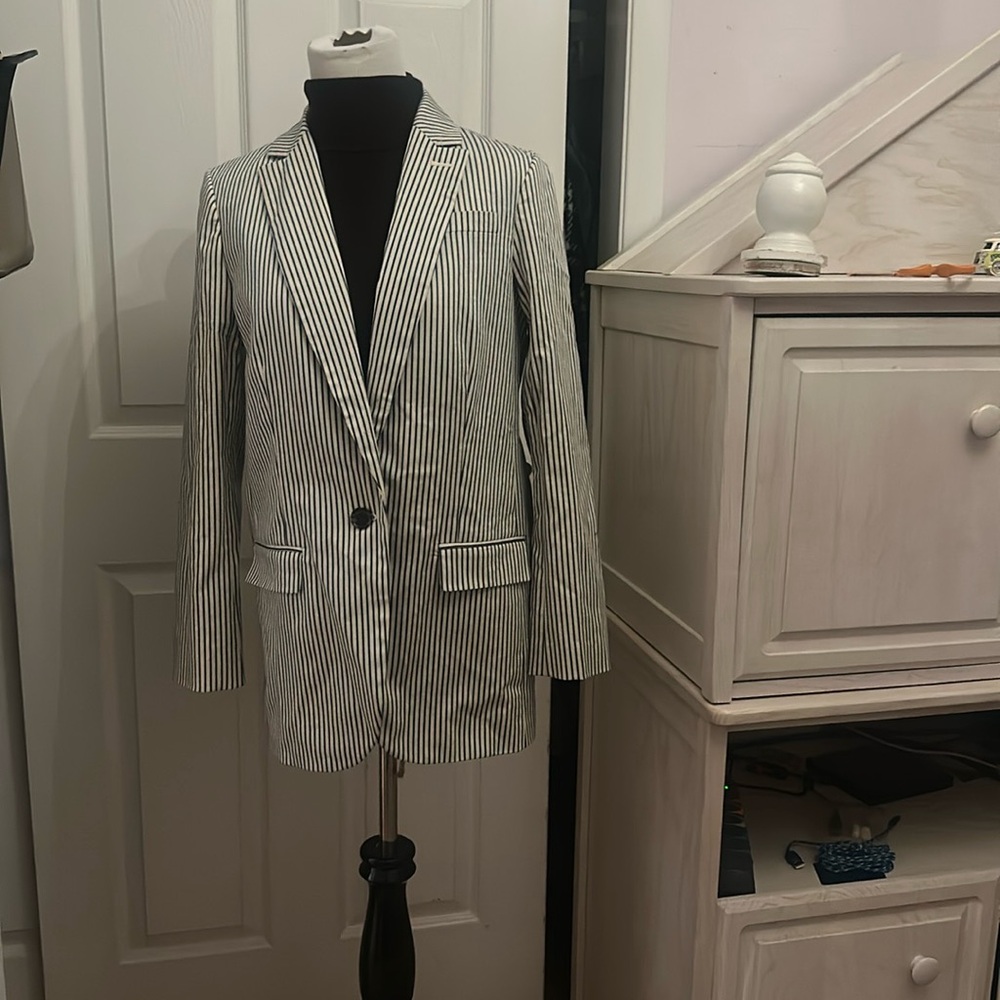J.Crew Striped Alfie Blue & White Blazer NWT size 2